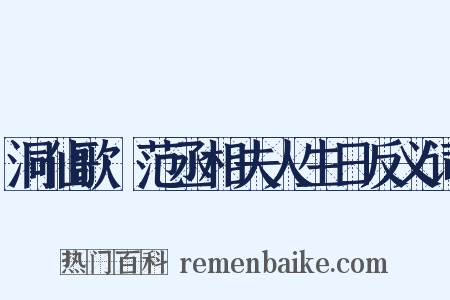 洞仙歌·范丞相夫人生日反义词是什么意思的图片